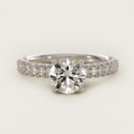 French Pavé Diamond Engagement Ring in Platinum (1/4 ct. tw.)